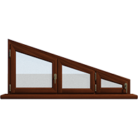 Деревянное окно – трапеция из лиственницы Модель 116 Орех
